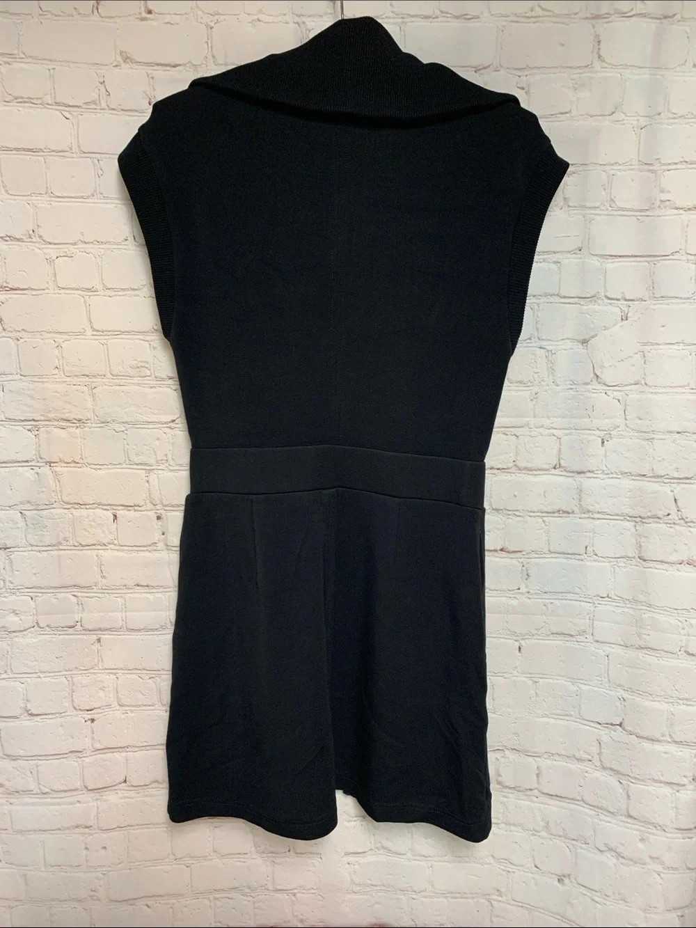 Varley Rebecca Dounle Soft Black Zip-Up Sleeveless Knit Dress Size S Looks New - Picture 9 of 9